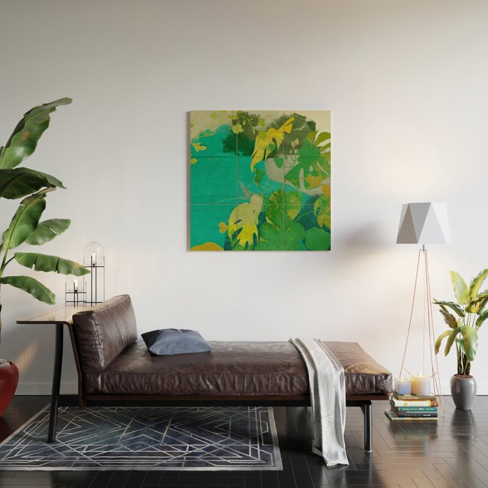 Leaves Nature Abstract Wood Wall Art