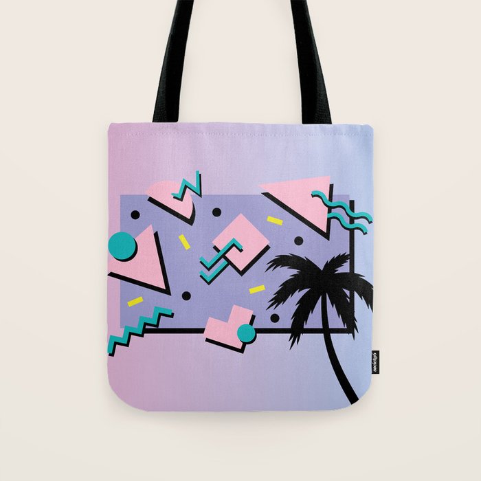 Memphis Pattern 25 - Miami Vice / 80s Retro / Palm Tree Tote Bag Gallery Image 1
