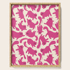 Playful Pink Cats Pattern Serving Tray Gallery Image 1