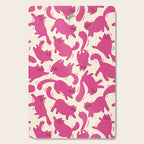 Playful Pink Cats Pattern Cutting Board Gallery Image 1