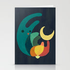 Rabbit and crescent moon Stationery Card Gallery Image 2