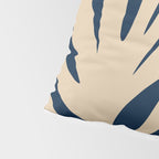 Abstract Maldives Leaves Minimalist Pattern in Mid Century Modern Navy Blue and Beige Pillow Sham Gallery Image 4