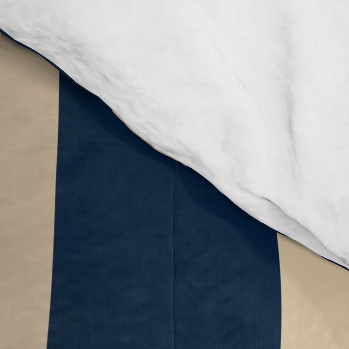 Abstract Maldives Leaves Minimalist Pattern in Mid Century Modern Navy Blue and Beige Comforter Gallery Image 4