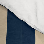 Abstract Maldives Leaves Minimalist Pattern in Mid Century Modern Navy Blue and Beige Comforter Gallery Image 4