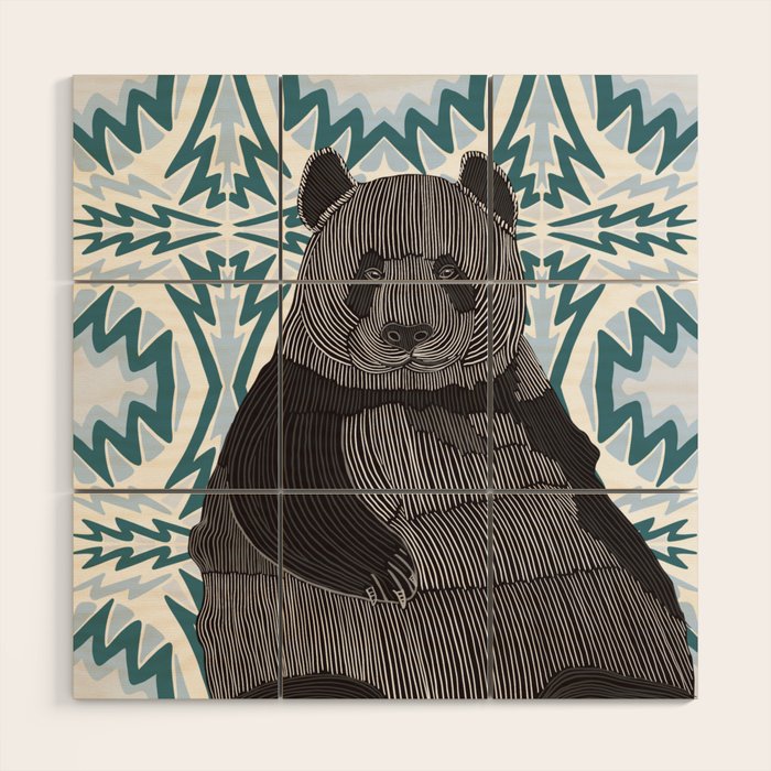 Panda Wood Wall Art Gallery Image 1