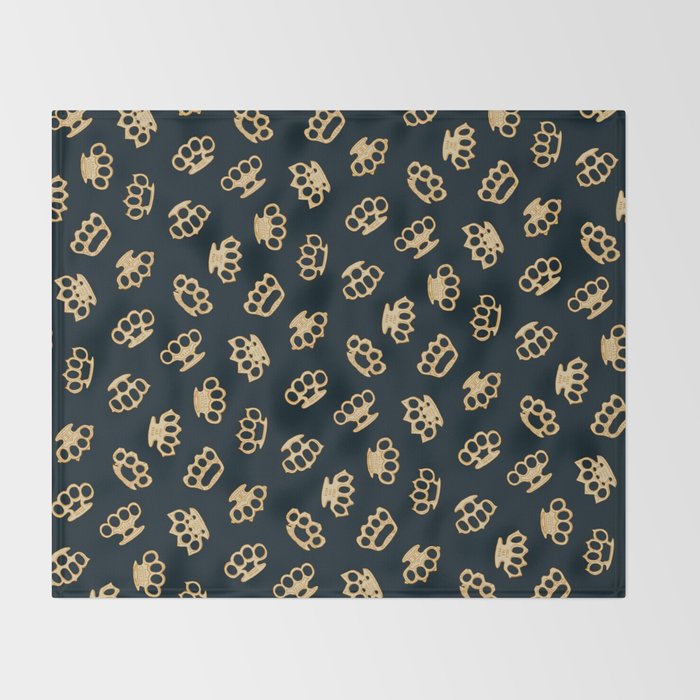 Brass Knuckles With Good Thoughts Throw Blanket Gallery Image 2