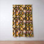Hibiscus retro pattern Window Curtain Gallery Image 3