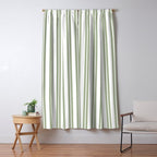 Sage Green and White Classic Double Striped Pattern  Window Curtain Gallery Image 5