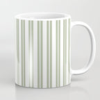 Sage Green and White Classic Double Striped Pattern  Coffee Mug Gallery Image 1
