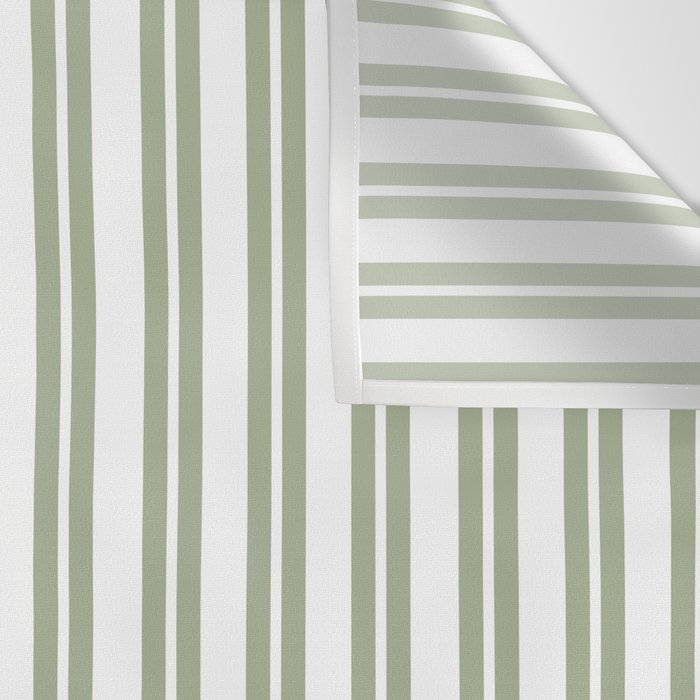 Sage Green and White Classic Double Striped Pattern  Wall Tapestry Gallery Image 3