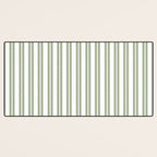Sage Green and White Classic Double Striped Pattern  Desk Mat Gallery Image 3