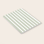 Sage Green and White Classic Double Striped Pattern  Notebook Gallery Image 3