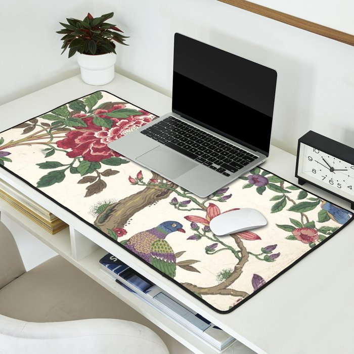 18th Century Chinoiserie Magpie Ivory Peony Garden Desk Mat Gallery Image 2