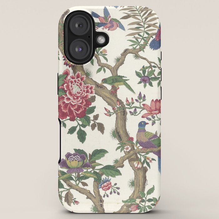 18th Century Chinoiserie Magpie Ivory Peony Garden iPhone Case Gallery Image 5