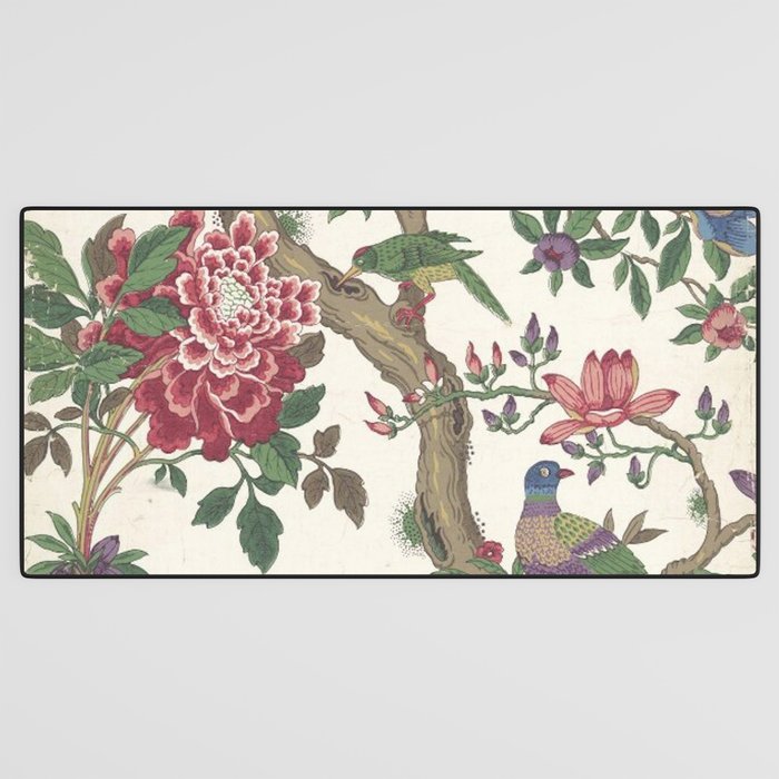 18th Century Chinoiserie Magpie Ivory Peony Garden Desk Mat Gallery Image 3