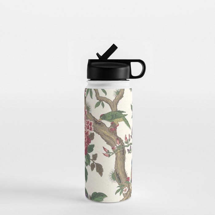 18th Century Chinoiserie Magpie Ivory Peony Garden Water Bottle Gallery Image 1