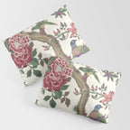 18th Century Chinoiserie Magpie Ivory Peony Garden Pillow Sham Gallery Image 3