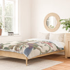 18th Century Chinoiserie Magpie Ivory Peony Garden Duvet Cover Gallery Image 2
