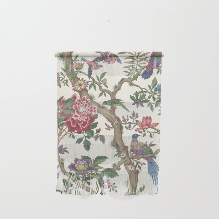 18th Century Chinoiserie Magpie Ivory Peony Garden Wall Hanging Gallery Image 1