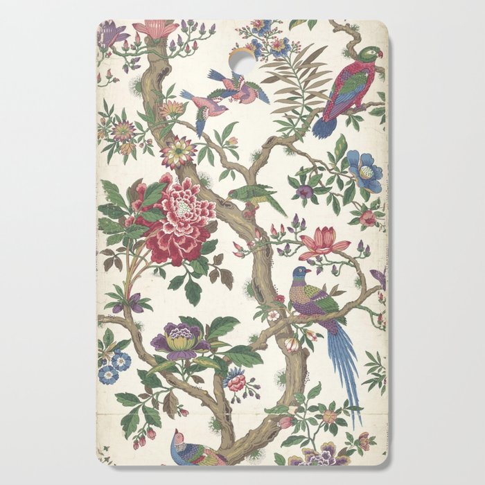 18th Century Chinoiserie Magpie Ivory Peony Garden Cutting Board Gallery Image 1