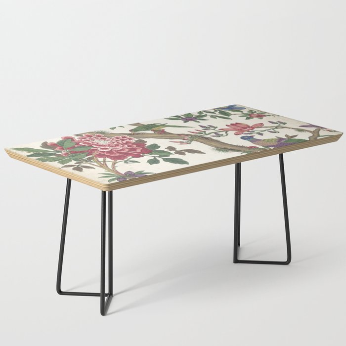 18th Century Chinoiserie Magpie Ivory Peony Garden Coffee Table Gallery Image 1