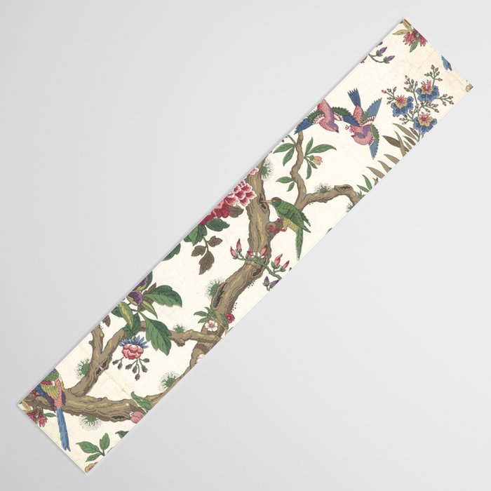 18th Century Chinoiserie Magpie Ivory Peony Garden Table Runner Gallery Image 3