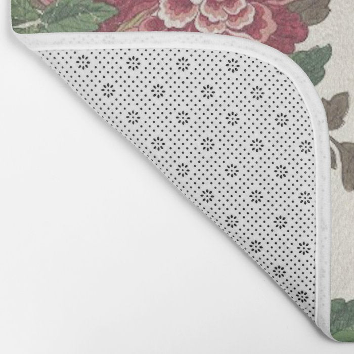 18th Century Chinoiserie Magpie Ivory Peony Garden Bath Mat Gallery Image 2