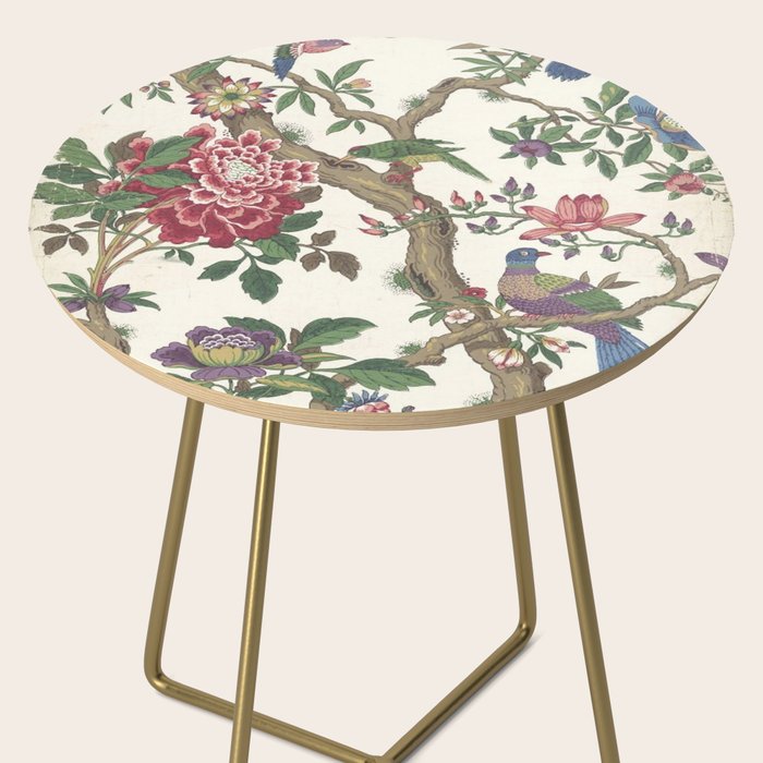18th Century Chinoiserie Magpie Ivory Peony Garden Side Table Gallery Image 2