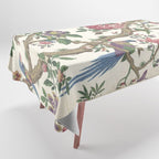 18th Century Chinoiserie Magpie Ivory Peony Garden Tablecloth Gallery Image 1