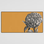 Peony Flower Vintage Modern Botanical Floral Illustration on Butterscotch  Desk Mat Gallery Image 3