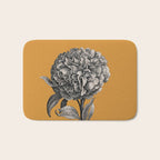 Peony Flower Vintage Modern Botanical Floral Illustration on Butterscotch  Bath Mat Gallery Image 1