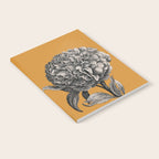Peony Flower Vintage Modern Botanical Floral Illustration on Butterscotch  Notebook Gallery Image 2