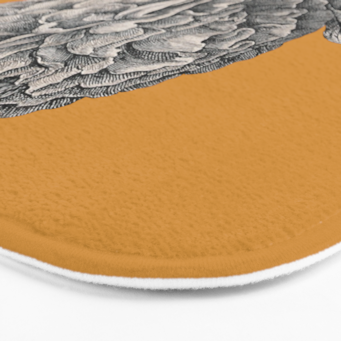 Peony Flower Vintage Modern Botanical Floral Illustration on Butterscotch  Bath Mat Gallery Image 3