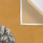Peony Flower Vintage Modern Botanical Floral Illustration on Butterscotch  Wall Tapestry Gallery Image 3