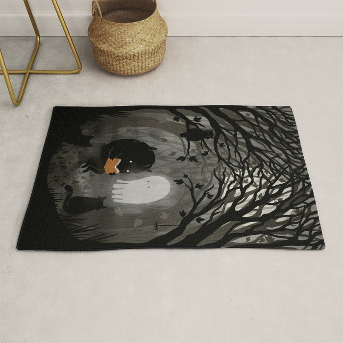 A Quiet Spooky Spot (Book Reading Monster) Rug Gallery Image 1