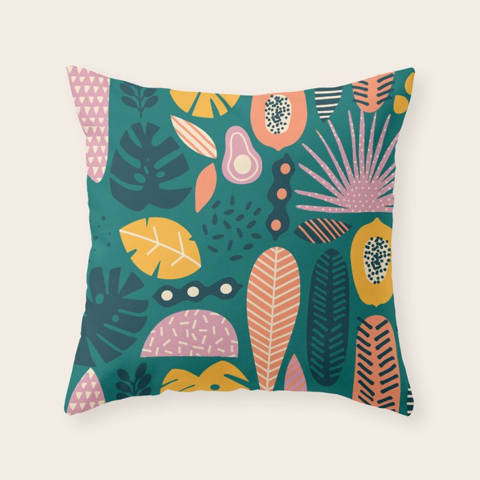 Jungle vibe Throw Pillow Gallery Image 1