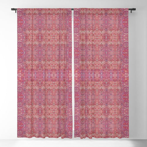 Pink Vintage Antique Oriental Traditional Moroccan Original Artwork Window Curtain Gallery Image 5