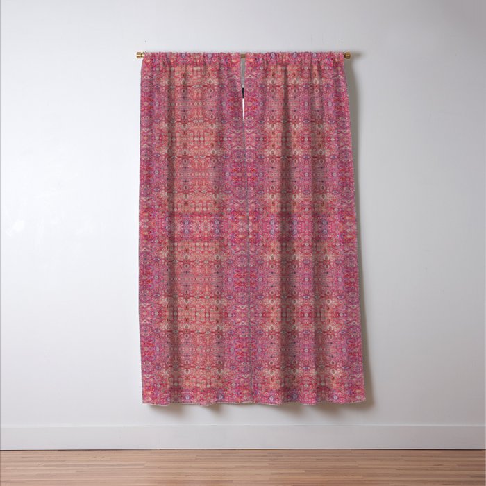Pink Vintage Antique Oriental Traditional Moroccan Original Artwork Window Curtain Gallery Image 3