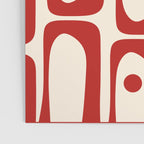 Mid Century Modern Piquet Abstract Multi Red and Cream Pattern Poster Gallery Image 3