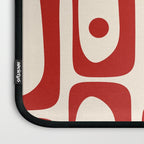 Mid Century Modern Piquet Abstract Multi Red and Cream Pattern Laptop Sleeve Gallery Image 3