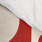 Mid Century Modern Piquet Abstract Multi Red and Cream Pattern Comforter Gallery Image 4