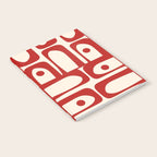 Mid Century Modern Piquet Abstract Multi Red and Cream Pattern Notebook Gallery Image 2
