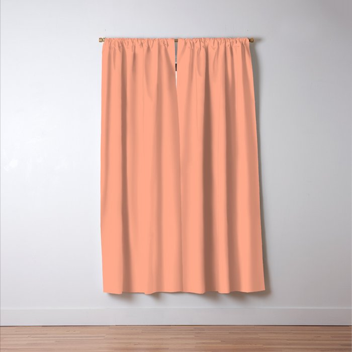 Peach Solid Color Window Curtain Gallery Image 3