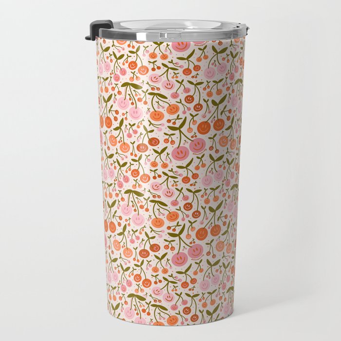 Happy Cherry Print Travel Mug Gallery Image 3