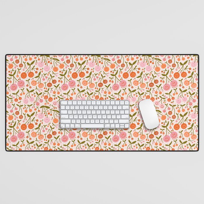 Happy Cherry Print Desk Mat Gallery Image 1