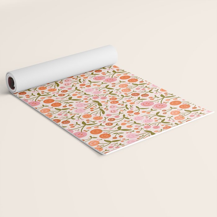 Happy Cherry Print Yoga Mat Gallery Image 2