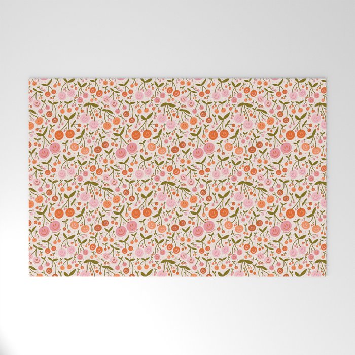 Happy Cherry Print Welcome Mat Gallery Image 1