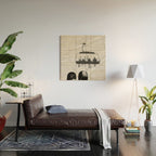 Ski Lift Shadows Wood Wall Art Gallery Image 2