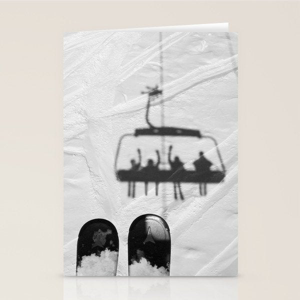 Ski Lift Shadows Stationery Card Gallery Image 1