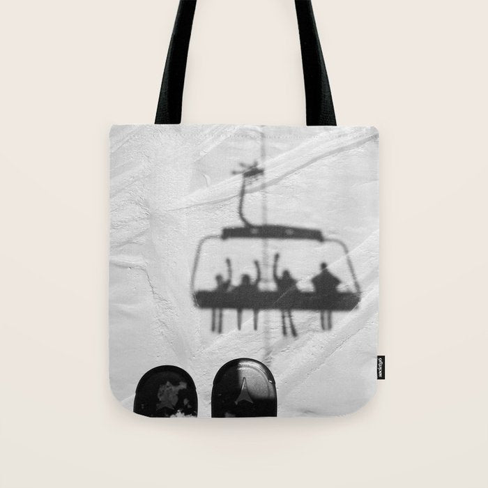 Ski Lift Shadows Tote Bag Gallery Image 1